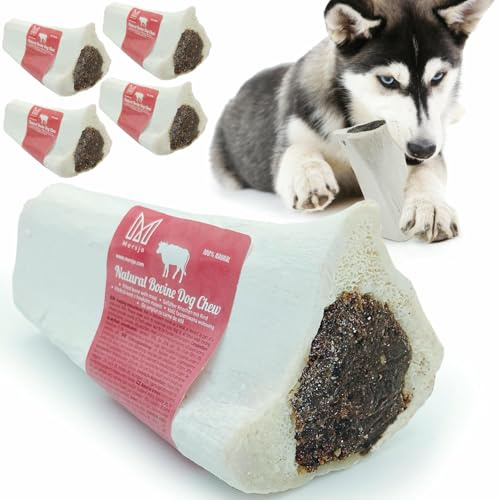 Mersjo 5xNatürlicher Rinderknochen für Hunde, Hundeleckerli, Proteinreich, 100% Natürliche Zutaten