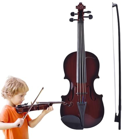 Adsfvs Violine Für Kinder - Musikspielzeug Für Kinder,Realistische Geige Für Anfänger Mädchen Zum Üben Zu Hause Unterwegs Geburtstag Geschenk Familienaktivität Lernen
