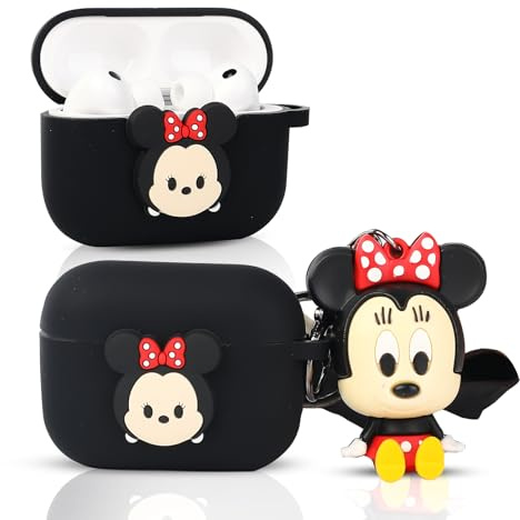 LEWOTE Kompatibel mit Apple Airpods Pro 3 Case schützende lustige Nette Slim Cartoon Cover Abdeckung mit Doll Schlüsselbund (MN)