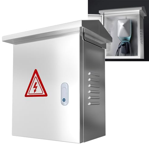 Coffret Electrique en Acier Inoxydable, Armoire Electrique Etanche À L'eau et À La Poussière avec Trou en U pour L'installation D'une Borne de Recharge(25x30x17cm/10x12x7in)