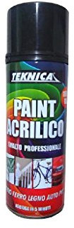tecnika émail acrylique Spray Noir RAL 9005 mat rapide professionnel carrosserie voiture moto 400 ml