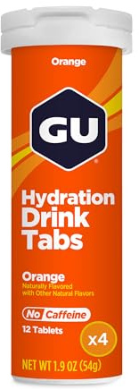 GU Energy Hydration Electrolyte Drink Tablets, Orange, 4-Count