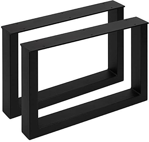 SOTECH 1 Paar Tischgestelle TAB Stahl schwarz matt Profil 80 x 40 mm Höhe: 400 mm Tiefe 600 mm Tischkufen Industriedesign Tischuntergestell Tischkufe Kufengestell