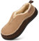 EverFoams Herren Kunstleder Hausschuhe mit Memory Foam für Indoor Outdoor Braun,41 EU