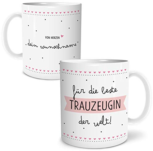 OWLBOOK® Personalisierte Geschenke für Trauzeugin Geschenke für Frauen Tasse Personalisiert Beste Trauzeugin Tasse mit Spruch Geschenkideen für Trauzeugin als Dankeschön Keramik 300 ml