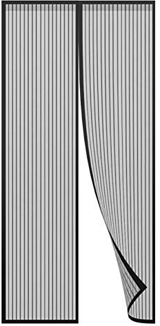 AMZERO Magnet Fliegengitter Tür Balkontür, 70x220cm Fliegengitter FüR Dachfenster Insektenschutz mit Heavy Duty Mesh für Balkontür Terrassentür Wohnzimmer, Schwarz