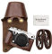 kinokoo Olympus Pen-F, custodia protettiva in pelle PU per Olympus Pen F con obiettivo da 14 – 42 mm, borsa per fotocamera con tracolla e custodia, Caff, Retro