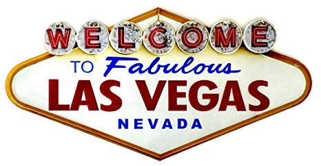 DiiliHiiri Cartel de Chapa Las Vegas Placa Retro Letrero Estilo Vintage Metal para Decoración Hogar