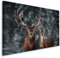 Muralo Leinwandbilder 120x80 Tiere Waldtiere Wildtiere Leinwand Wandbild Kunstdruck Hirsch REH Hirschgeweih Natur Schlafzimmer Wohnzimmer Wanddekoration Design XXL 851 Br. 120 cm x Hö. 80 cm