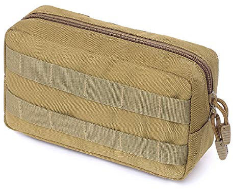 Azarxis Taktische Hüfttaschen, Militär Kompakt Gürteltasche, Multifunktional Molle EDC Tasche (01 Khaki)
