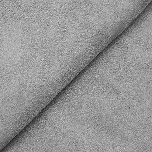 DESHOME Alessia 5 Meter - Stoff Meterware aus wasserabweisendem Mikrofaser, Stoffe für Sofa, Kissen, Möbelstücke, Stühle Beziehen Silber grau