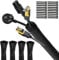 UPXDUMI Cable Tidy Zip Sleeve for PC/TV, 20mm - 2.4m Desk Cable Management Organisers, Wire Tidy Loom Tube Cord Cover Protector with 20 PCS Reusable Cable Ties for Home, Office, 2*(50CM+70CM), Black