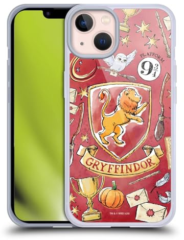 Head Case Designs Officially Licensed Harry Potter Gryffindor Pattern Deathly Hallows XIII Gel Case [Military Grade Protection] Compatible With Apple iPhone 13