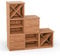 ben+camilla.com Square Massivholz Stufenregal Links-Anschlag | Regalwürfel-Set Berlin | 114,8 x 117,6 x 40 cm in Kernbuche | mit Schubladen und Weinkreuz