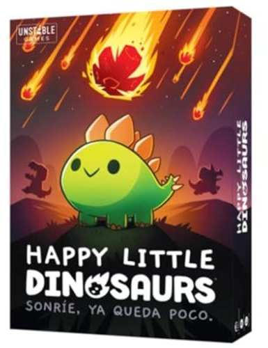TeeTurtle Happy Little Dinosaurs, Kartenspiel für Erwachsene und Kinder, verhindert Katastrophen und überlebt die Apokalypse! Ab 8 Jahren, für 2 bis 4 Spieler, 30-60 Minuten pro Spiel, Spanisch