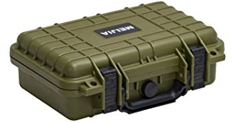 MEIJIA Portable All Weather IP67 Waterproof Protective Hard Case, Small Camera Case,Dry Case with Customizable Foam,Fit Use of Drones, Camera,Equipments, 11.65 ”x8.35”x3.78” (Green)