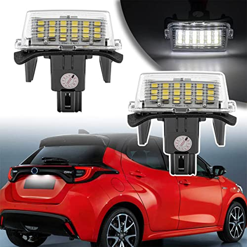 njssjd 2 Stück LED Kennzeichenbeleuchtung Kompatibel mit T-oyota GR Y-aris C-amry A'uris C'orolla Typ E210 Xenon Weiß Nummernschildbeleuchtung Canbus Free