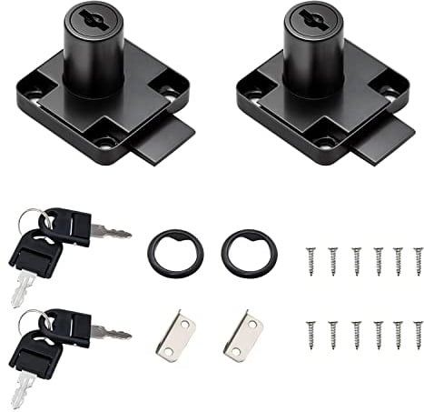GZGXKJ 2 Pcs Serrure de Tiroir de Bureau Serrure en Alliage Cylindre de Meuble avec 4 Clé universelle pour Bureau Boite aux Lettres Tiroir Placard