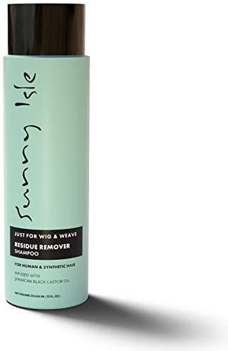 Sunny Isle Just for Wig, Weave, Braid, & Extensions Residue Remover Shampoo 12oz | For Synthetic & Natural Wig | Jamaican Black Castor Oils | Sulfate Free