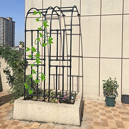 Noir Demi-arche de Jardin Arche fer forgé pour rosiers et plantes grimpantes, 240 cm, tuteur en métal, support mural, résistant aux intempéries, 1 Pièces ( Color : Noir , Size : W60XH240cm(2x7.9ft) )