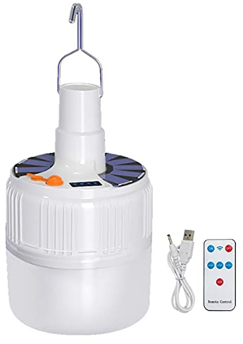 Septpenta Multifunktionale wiederaufladbare Solar-LED-Lampe mit Fernbedienung für Hühnerställe, Notbeleuchtung und Camping, kann im Innen- und Außenbereich verwendet werden