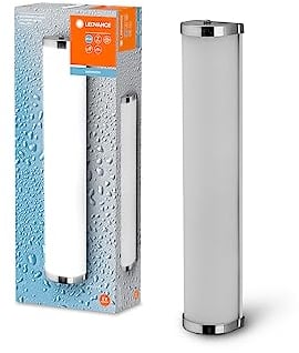 LEDVANCE BATHROOM CLASSIC CYLINDER Badezimmer-Wandleuchte 455mm, Chrom, E14-Sockel, kann mit smarter Lampe bestückt werden, hochwertige Verarbeitung, Zylinderform, IP44 Schutzklasse