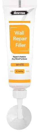 Deuvuo 4 Stück Spachtelmasse Weiß Innen, Löcher Wand Füllen Weiß Mit 2 Trockenbau Flicken, Schleifpapier, Spachtel für die schnelle Reparatur von Rissen, Graffiti und Löchern - Wall Repair Kit