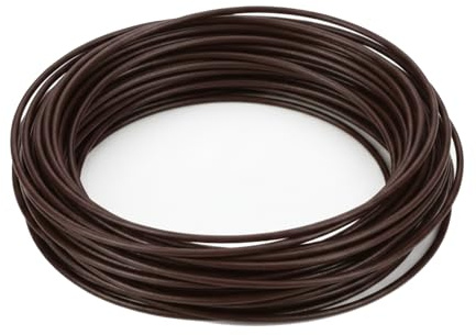 The Bead Shop Cordon en cuir véritable de 5 mètres - 1 mm Rond - Marron foncé - Corde en cuir de vachette pour la fabrication de bijoux, bracelets et colliers