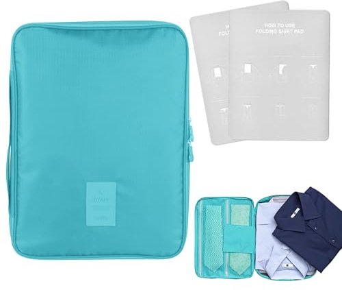 AffeGifts Porta Camisas Viaje, Bolsa para Camisas de Viaje Portátil Organizador de Viaje para Camisa y Corbatas Anti-Arrugas Shirt Travel Bag para Viajes (Azul)