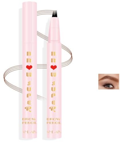 Eyebrow Pencil - Tattoo Brow Pen with Micro Fork Tip/Eyebrow Microblading Makeup Pen & Brow Tint Long-Lasting Waterproof Natural Looking Eyebrow Pencil (Light Brown 02)