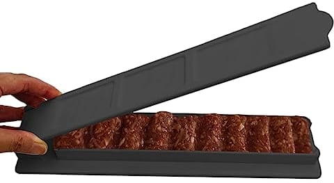 Kebab Press Maker, Skewers Kebab Maker Box with Lid, Manual Long Press Kebab Mold, Lightweight BBQ Meat Shaper, Portable Kofta Kebab Forming Box, Vegetable Kebab Maker for Grilling, Camping