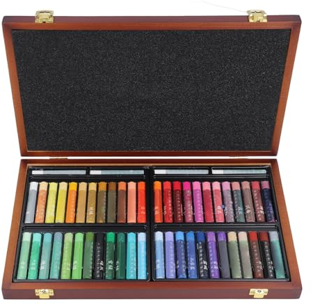 Juego de Pasteles Al óleo, 48 Colores, Pintura Al óleo, Pastel, Dibujo Suave, Crayones de Arte, Pastel con Caja de Madera para Artistas, Principiantes, Estudiantes, Profesores