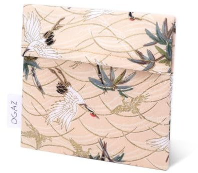 DGAZ Menstruationstasche, Mädchen Period Bag für Slipeinlagen/Menstruationstassen/Kleine Tampons, Tragbare Tamponhalter Tasche, Mini Make-up Tasche für Frauen (Fairy Crane)