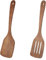HEOUCH 2 Pièces Ustensiles de Cuisine en Bois, Spatule Avec Trous, Antiadhésive, Set de Spatules Résistantes aux Rayures, à la Chaleur et Antibactériennes