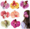 7pcs Butterfly Orchid Hair Clip mignon doux coloré Hawaiian Flower Hair Clips for Women Girls Tropical Flower Cair Clips with Pearl for Wedding Summer Beach Party, Claws