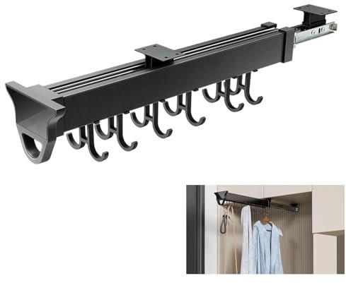 JXYQZD Mop And Broom Holders Pull Out Broom Storage Cabinet with Adjustable Hooks, Closet Pull Out Storage Organizer, Garden Tool Organizer for Home Kitchen Garden(51cm/20.0 in)