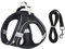Hundegeschirr Hundegeschirr-Leine-Set for kleine Hunde, verstellbar, Welpen-Katzengeschirr, Weste, französische Bulldogge, Chihuahua, Mops, Outdoor-Laufleine(Black,L 7-11 kg)