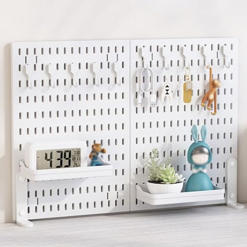 SCBTGKLN Clamp-on Desk Pegboard, Privacy Panel for Office, Pegboard Display, Desk Accessories for Office Gaming Home, No-Drill(White,60x40cm/24 x15.7)