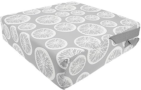 ASAKKURA Junge Mädchen Sitzkissen Hochstuhl Sitzpolster Verstellbar Für Esszimmerstuhl rutschfest Mit Doppelgurten Abnehmbar Waschbar Gepolstert Mit Niedlichem Muster Für Jungen Und Mädchen