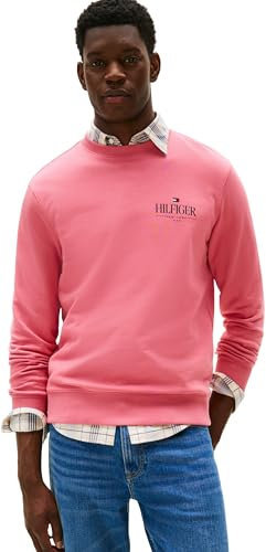 Tommy Hilfiger Sweat Homme Stacked Regular Fit, Rose (Vintage Rosy), XXL
