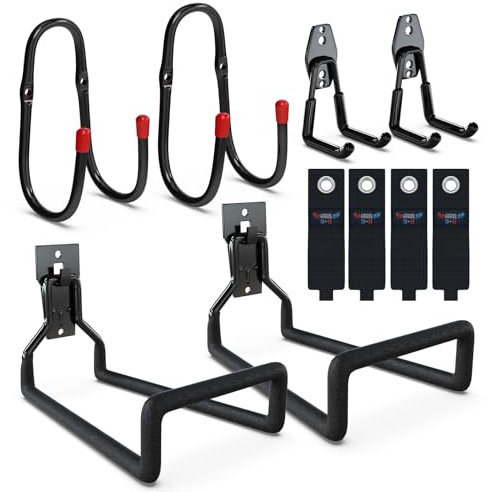 3-H Gartenschlauch Wandhalterung 10PC Set, Schlauchaufhängung Gartenschlauch Halterung Wand, Wandhaken Garage Schwerlast mit Aufbewahrungsgurt Für Schlauch Staubsauger Leiter Bügelbrett Garten Garage