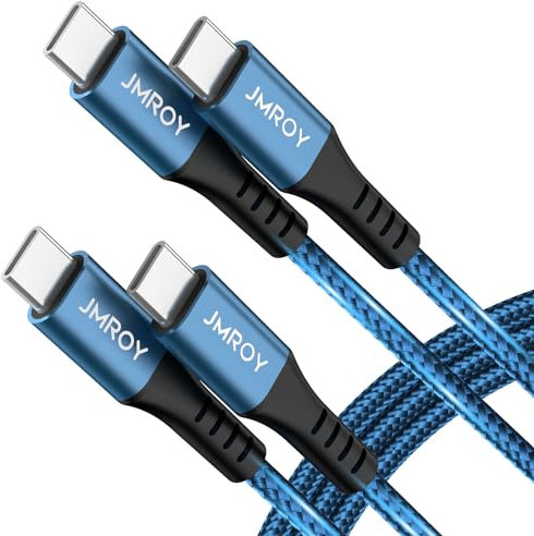 Long USB C to USB C Cable 2-Pack [3M, 10FT] | 60W PD USB C Chharger Cable Fast Charging, Nylon Braided, Compatible with MacBook Pro/Air, iPad Pro/Air 2020, Samsung Galaxy S21/S20/Note 20 Ultra,