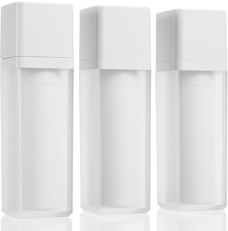 IWOWHERO 3 Stück 30ml Vakuum Reiseflaschen Aus Kunststoff Quadratische Leere Kosmetik Unterflaschen Auslaufsichere Lotion Subflaschen Für Hautpflege Und Reise