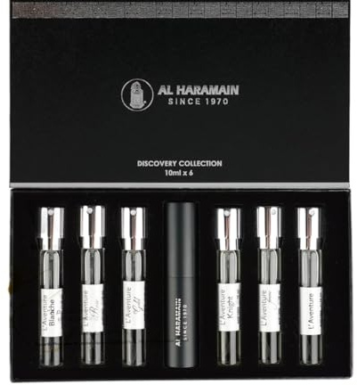 Al Haramain L’Aventure Collection Discovery Set 6 x 10ml | Arabic Perfume for Women & Men | Luxury Mini Travel-Size Fragrance Set | Perfect Premium Perfume Gift Set for All Occasions