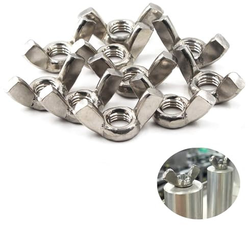 Ecrou Papillon en Acier Inoxydable 50 Pièces M6 Écrous à Oreilles Ecrous à Ailette Filetage Métrique Femelle Outils Bricolage Outils Pour la Fixation Accessoire Bricolage Écrou pièces d'attaches