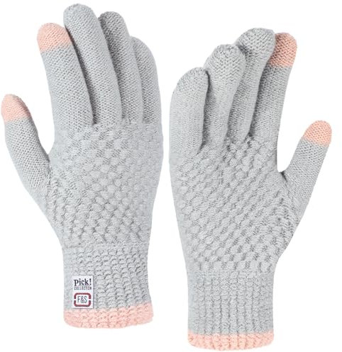 TAGVO Guantes Térmicos para Mujer, Guantes de Invierno Táctiles para Móvil, Guantes Cálidos con Forro de Fleece Polar para el Frío
