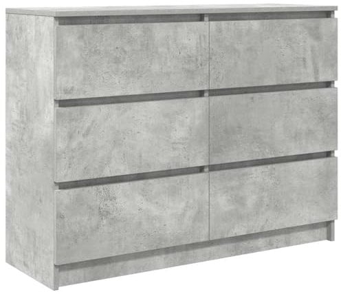 vidaXL Sideboard Concrete Grey 100 x 35 x 76 cm Wood Composite Chest of Drawers Cupboard Multipurpose Cabinet Sideboard Sideboard Hallway Cabinet