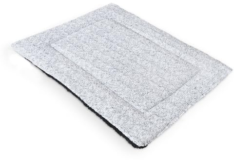 Petlife Sherpa Fleece Crate Mat Soft Grey 66cm x 51cm