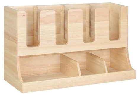 Olympia Wooden Cup and Condiment Station, 450x120x240mm | Streamlines beverage service by keeping counters organized; durable storage rack built for busy commercial environments.