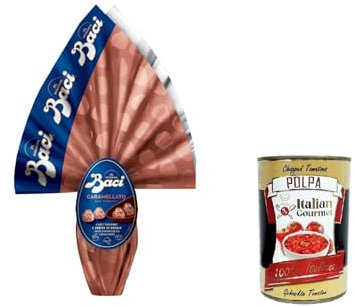 Baci Perugina Uovo Pasqua Caramellato alle Mandorle Karamellisiertes Osterei mit Mandeln 265gr +Italian gourmet polpa 400g